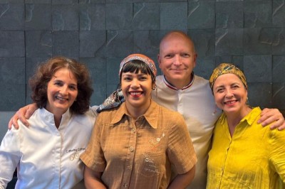 Os chefs Catherine Coiffard, Marina Mendes, Christophe Quantin e Agnes Farkasvolgyi -  (crédito: Arquivo Pessoal/Divulgação)