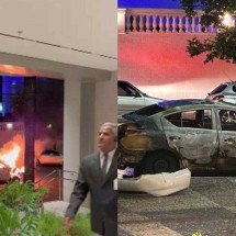 Carro pega fogo em frente a shopping em BH - Arquivo Pessoal