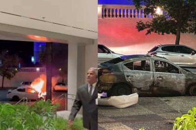 O fogo foi debelado e o carro ficou completamente destruído -  (crédito: Arquivo Pessoal)