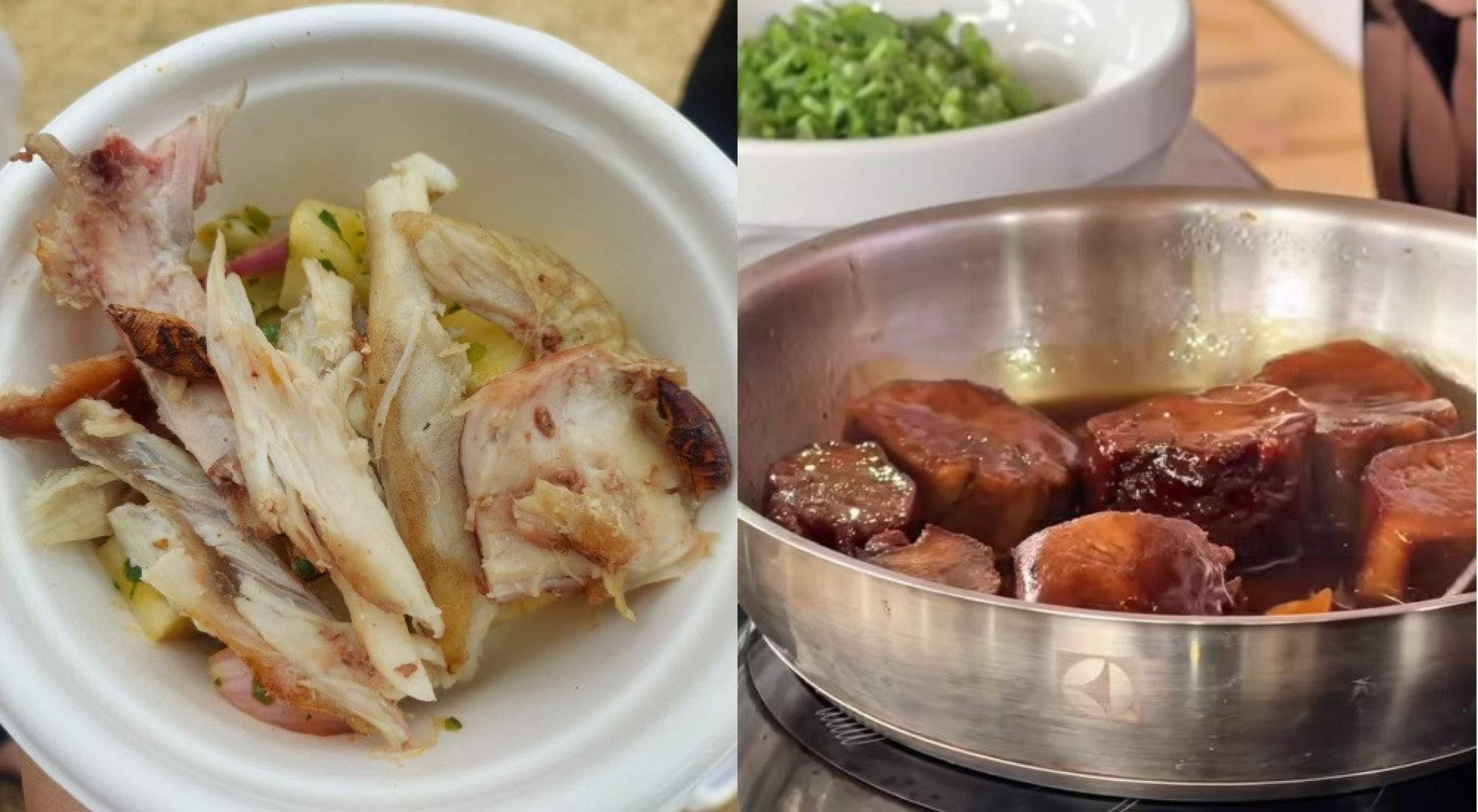 A carne de jacaré com ceviche de mandioca, de Paulo Machado e Lucas Caslu, e a língua de sol glaceada de rapadura com angu de milho, de Kátia Barbosa e Yves Saliba, chamaram a atenção do público