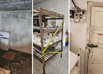 Além de não possuir licença para funcionar ou selo de inspeção exigido por lei, o local apresentava condições sanitárias e de higiene precárias -  (crédito: MPMG)
