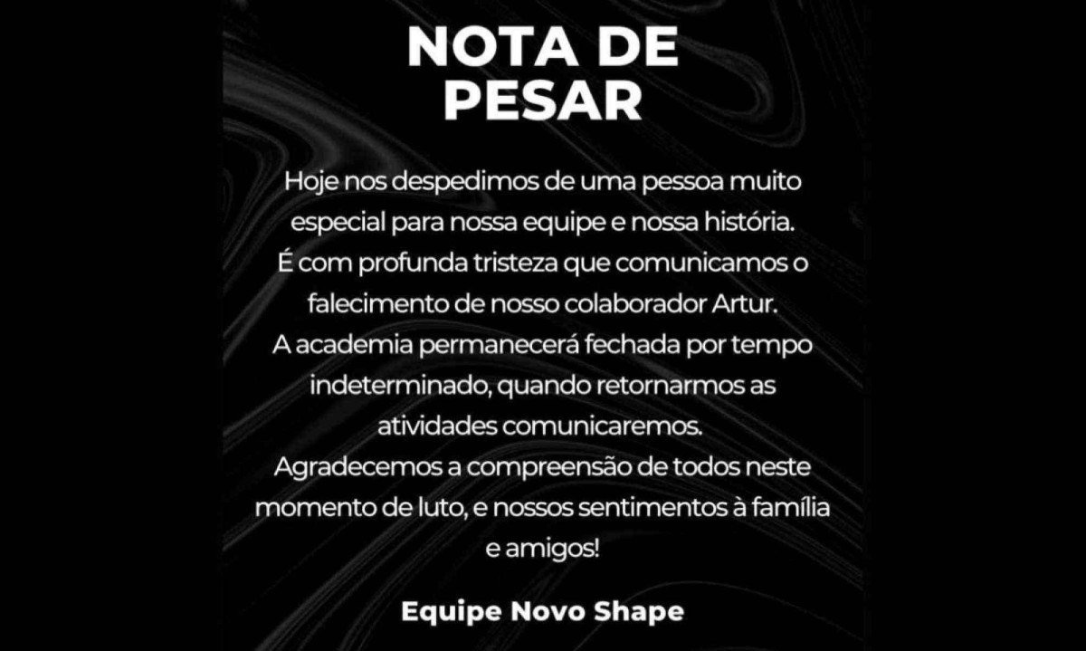 Equipe da academia agradeceu a compreensão 