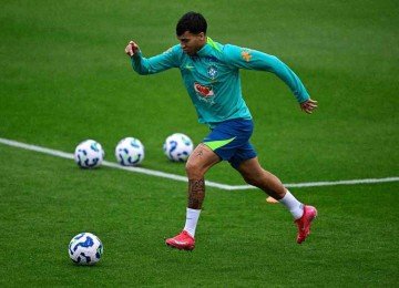 Kaio Jorge teve problema muscular atuando pela Seleção Brasileira e corre risco de ficar fora do jogo de volta contra o Atlético, pela Copa do Brasil -  (crédito: Pablo PORCIUNCULA / AFP)