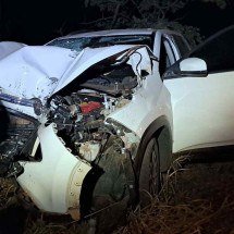 Motorista se choca com árvore e é removido semiconsciente de carro em MG - CBMMG