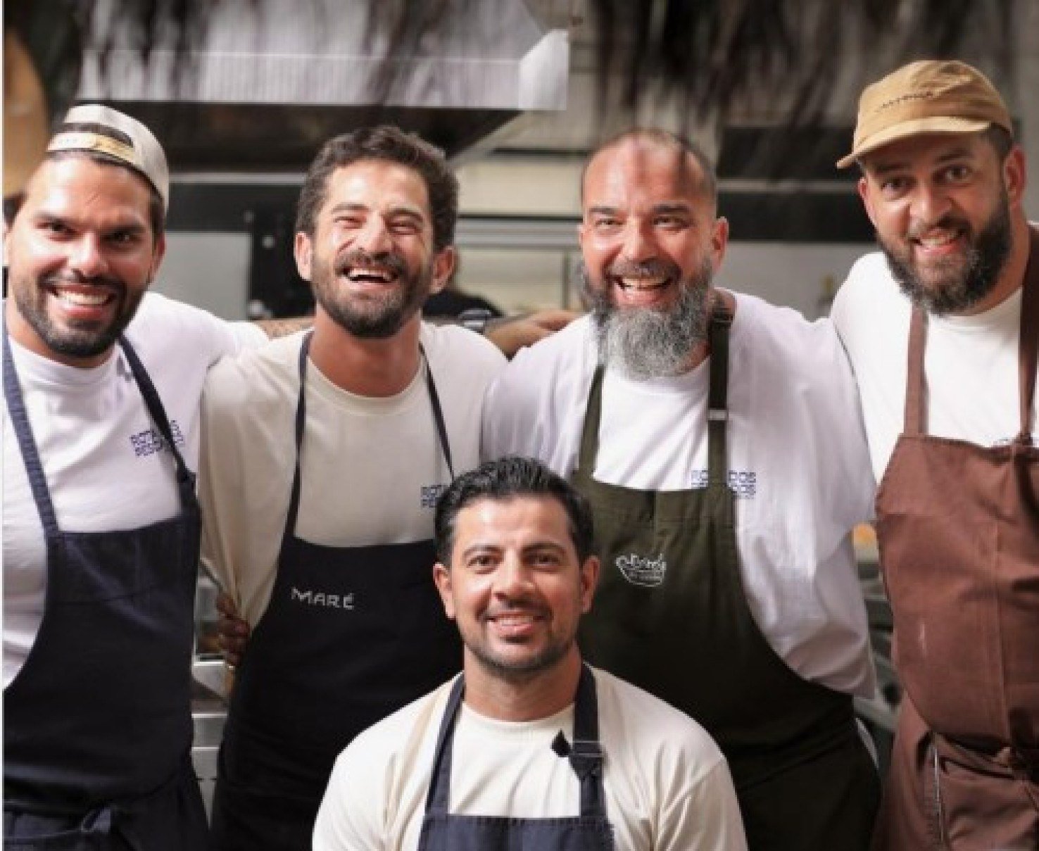  Chefs Rafael Benamor, Kaywa Hilton, Lucas Nogueira, Antônio Mendes e Roger Lima ((embaixo) 
-Rui Nagae/Divulgação