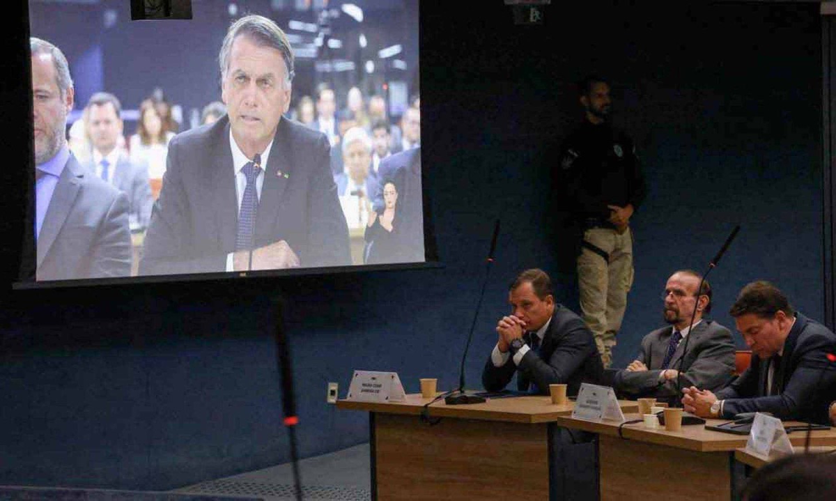 Jair Bolsonaro está no banco dos réus por cinco crimes - (crédito: ANTONIO AUGUSTO/STF) Jair Bolsonaro está no banco dos réus por cinco crimes - (crédito: ANTONIO AUGUSTO/STF)