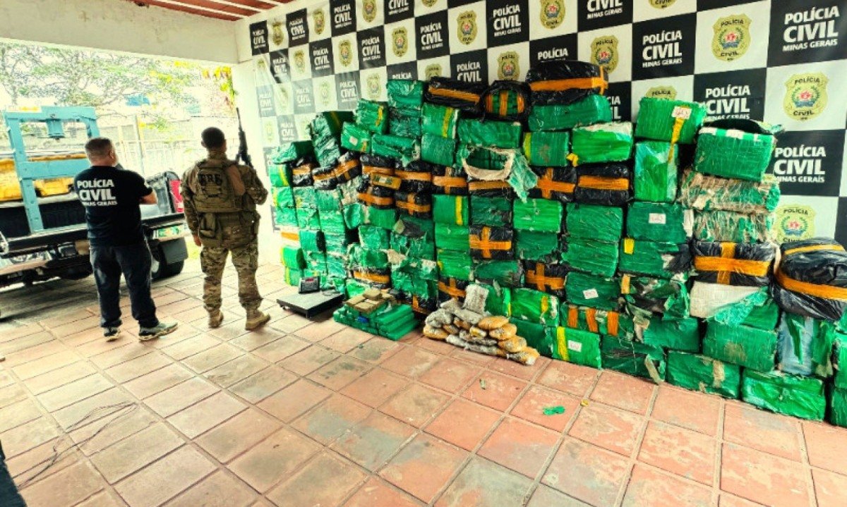 O material foi recolhido de um sítio, na região da Cidade Alta, em Juiz de Fora -  (crédito: Divulgação/Polícia Civil)