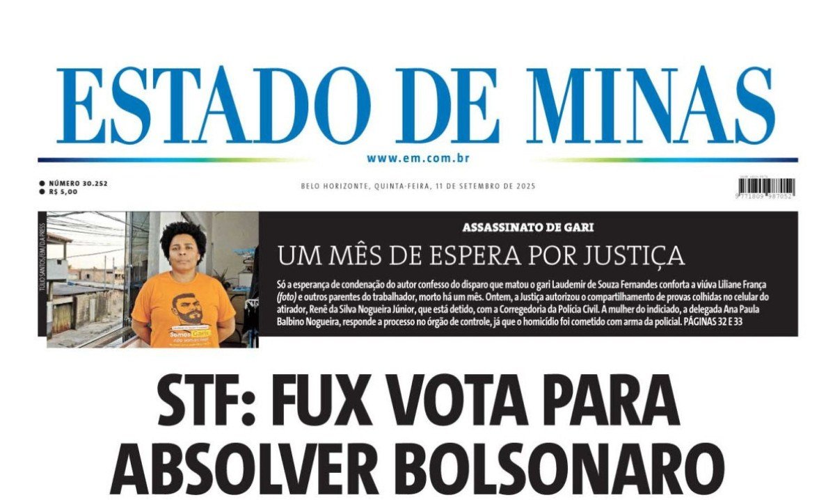 Capa do dia -  (crédito:  jwilsoncarvalho.mg)