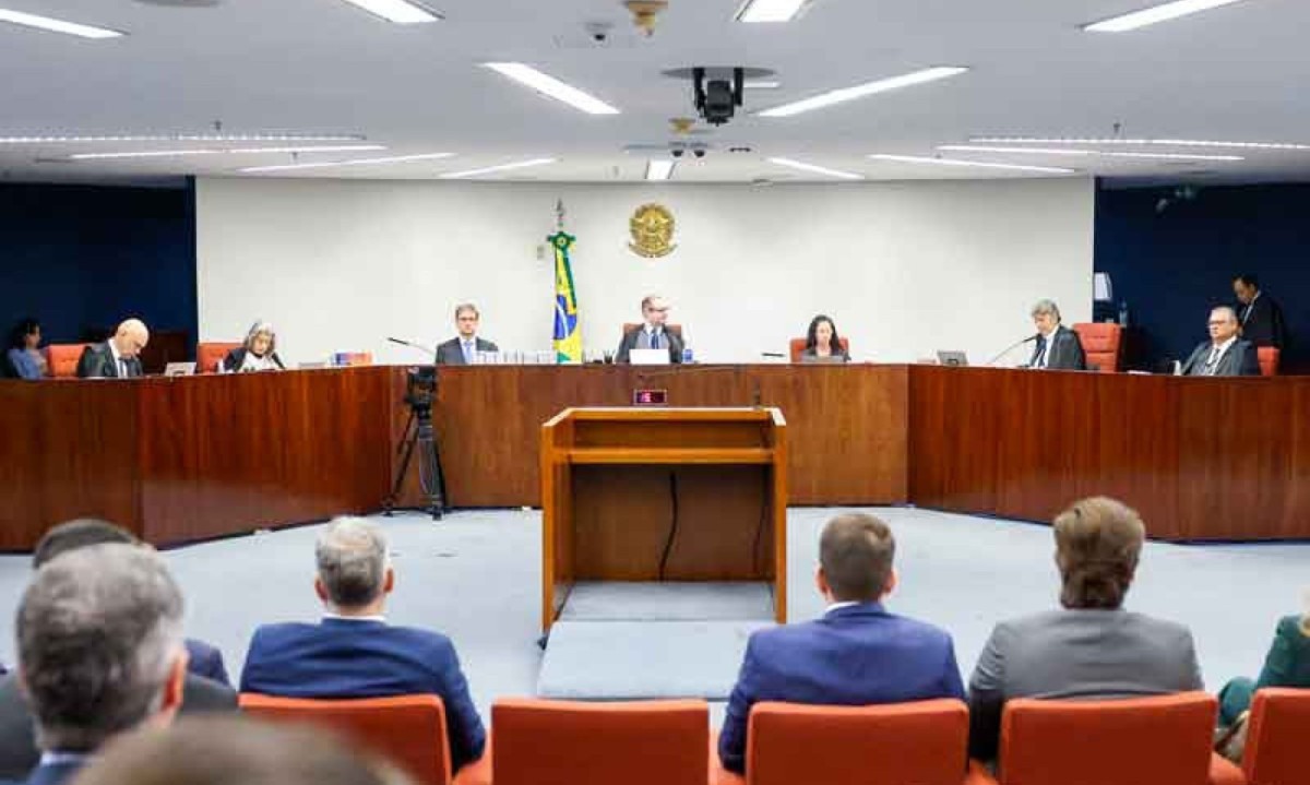 Primeira turma do stf: o placar pela condenação é de 2 a 1, faltando os votos dos ministros Cármen Lúcia e Cristiano Zanin -  (crédito: Gustavo Moreno/STF)