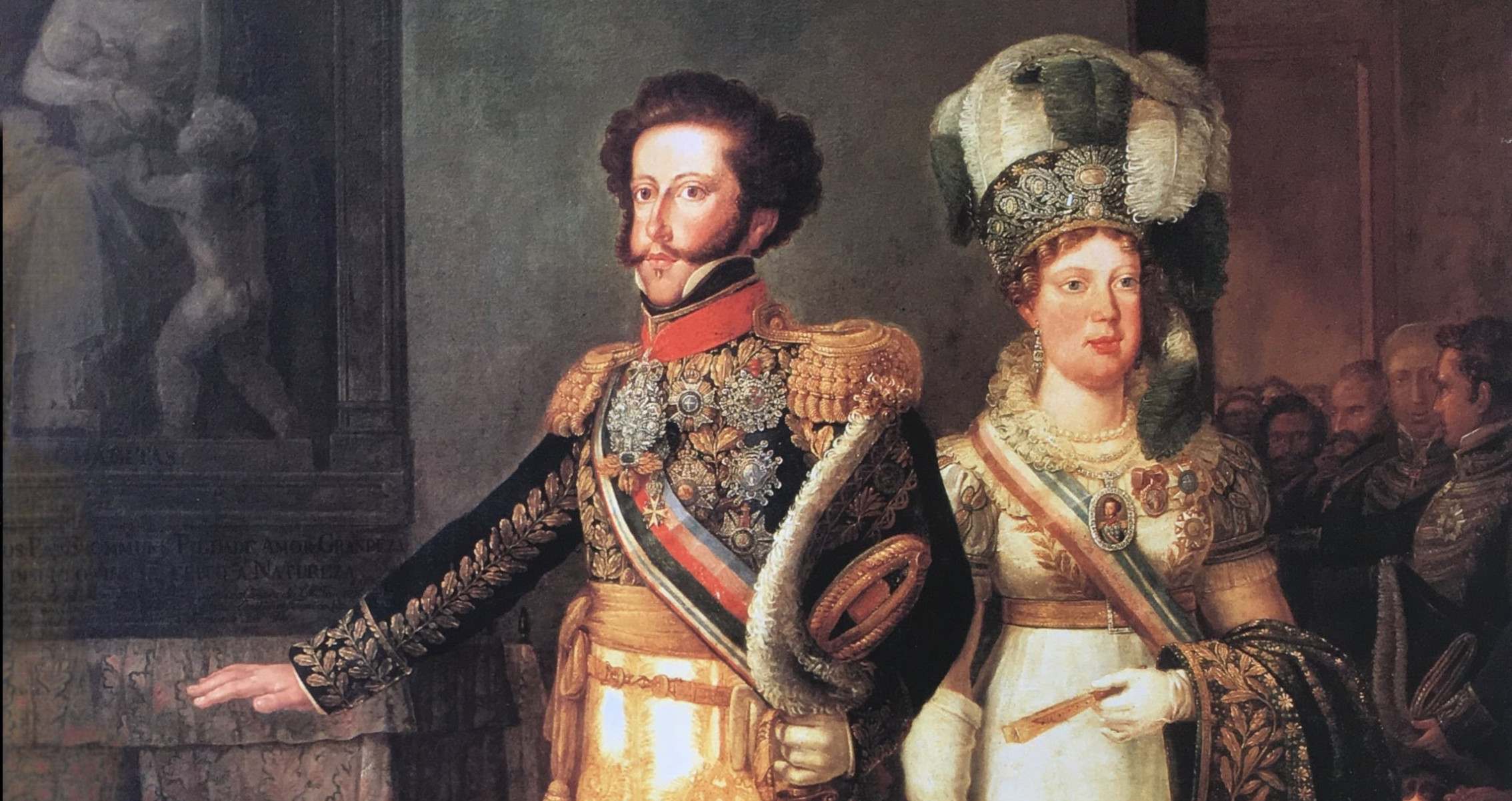 Pedro I e Leopoldina retratados pelo pintor Armand Pallière
