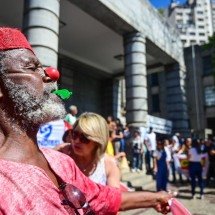 Servidores protestam contra retirada de guardas em unidades de saúde em BH - Leandro Couri/EM/D.A Press