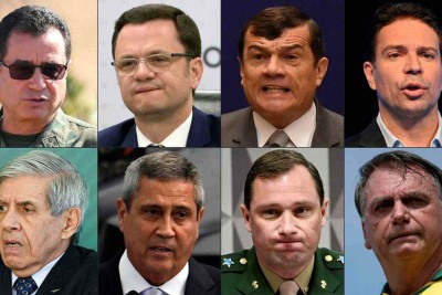 jair bolsonaro, anderson torres, paulo sérgio Nogueira, alexandre ramagem, Augusto heleno, Walter Braga netto, mauro Cid e Almir Garnier formaram o 'núcleo crucial' da trama golpista denunciada pela procuradoria-geral da República -  (crédito: afp)