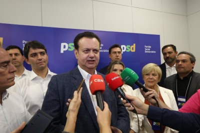 Presidente do PSD Gilberto Kassab destacou que vê com bons olhos a possível filiação do vice-governador Mateus Simões -  (crédito: Marcos Vieira/EM/D.A Press)