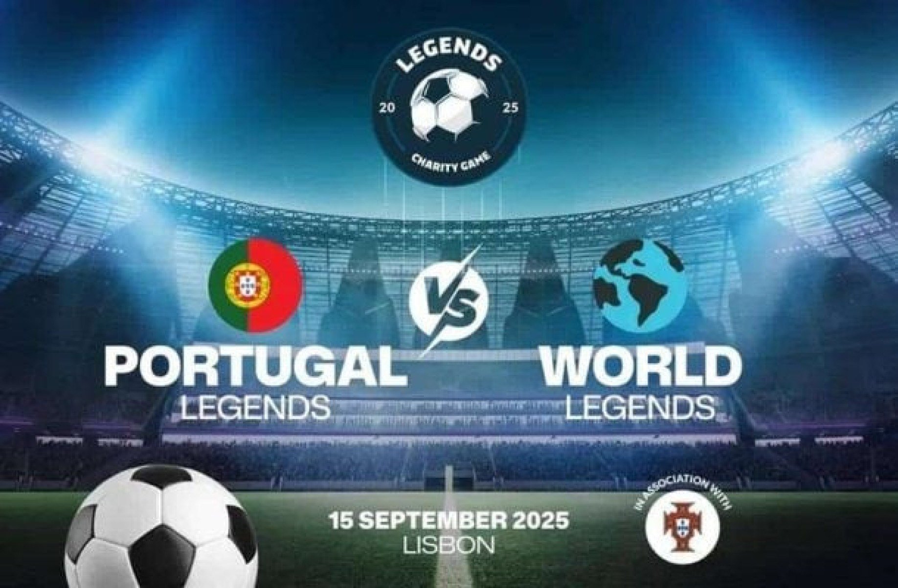 Jogo beneficente em Portugal contará com brasileiros campeões mundiais