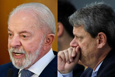 Pesquisa aponta vantagem de Lula em todos os cenários, e Tarcísio de Freitas declara que vai se candidatar à reeleição ao governo de São Paulo -  (crédito: Sergio Lima / AFP; Evaristo Sá / AFP)