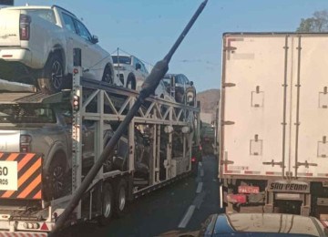 Trânsito está lento no trecho da rodovia BR-381 -  (crédito: Reprodução/Redes sociais)