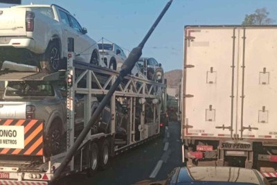 Trânsito está lento no trecho da rodovia BR-381 -  (crédito: Reprodução/Redes sociais)