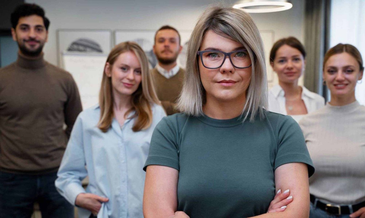 Equipe reunida em escritório: Equipe reunida em escritório: