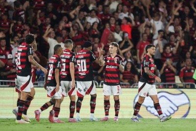 O Flamengo  recebeu o Estudiantes nesta quinta-feira, 18/9, pela ida das quartas de final da Libertadores. Veja como o Jogada10 avaliou a performance dos Rubro-Negros, que venceram por 2 a 1. Foto: Gilvan de Souza / Flamengo -  (crédito: Gilvan de Souza / Flamengo)