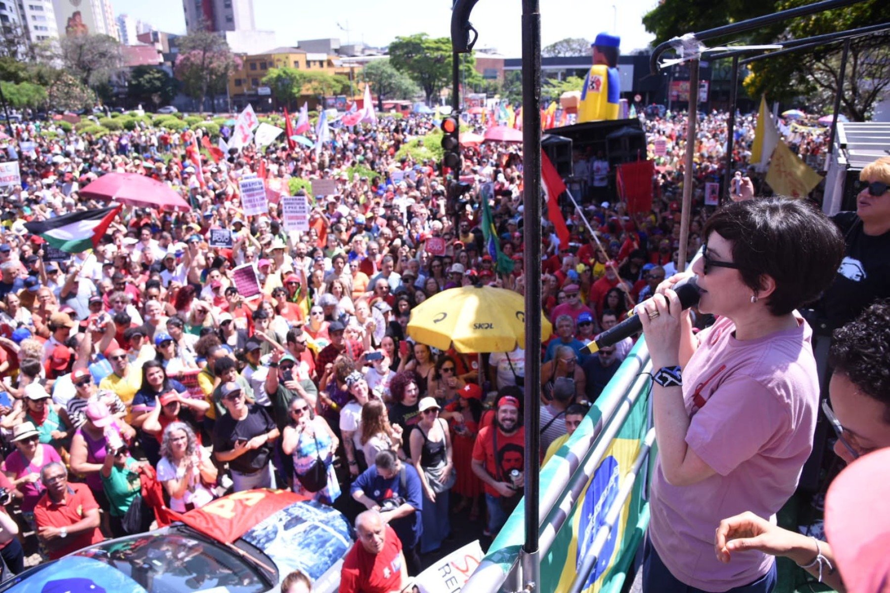 Fernanda Takai na manifestação conta a PEC da anistia-Gladyston Rodrigues/Em/D.A Press
