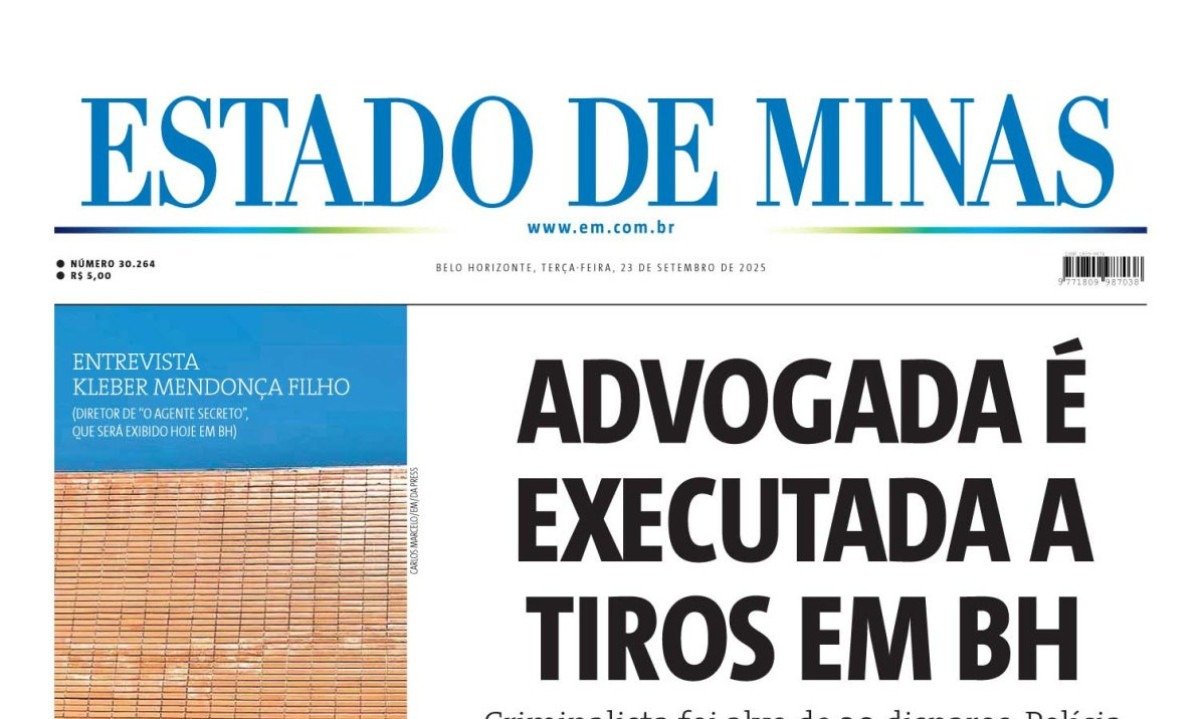 Confira a capa do Estado de Minas do dia 23/09/2025 -  (crédito: Estado de Minas)