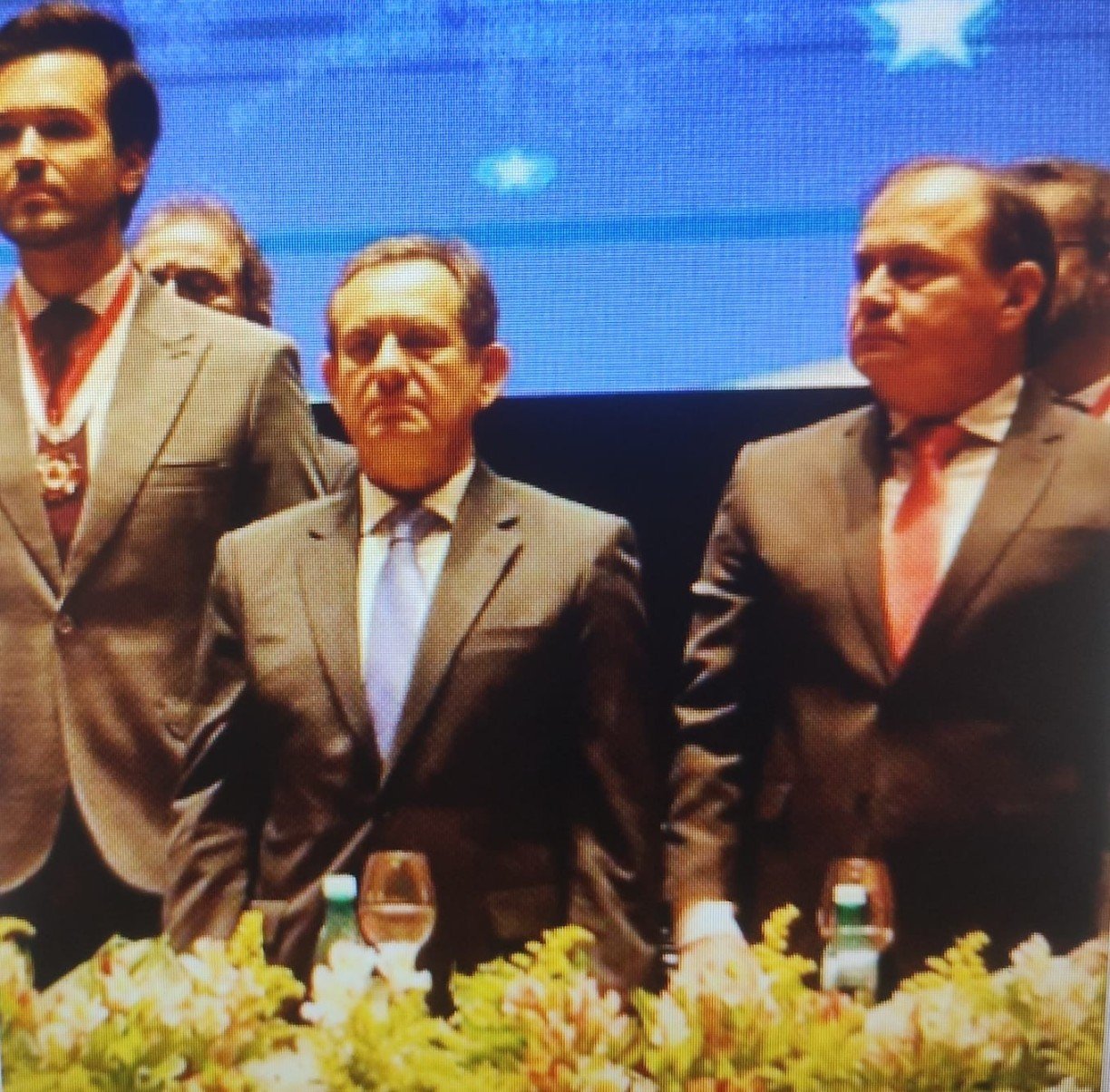 Deputado Tadeu Leite, presidente da Assembleia Legislativa, desembargador Luiz Carlos Corrêa Júnior, presidente do TJMG, e desembargador federal Vallisney Oliveira, presidente do TRF-6ª Região