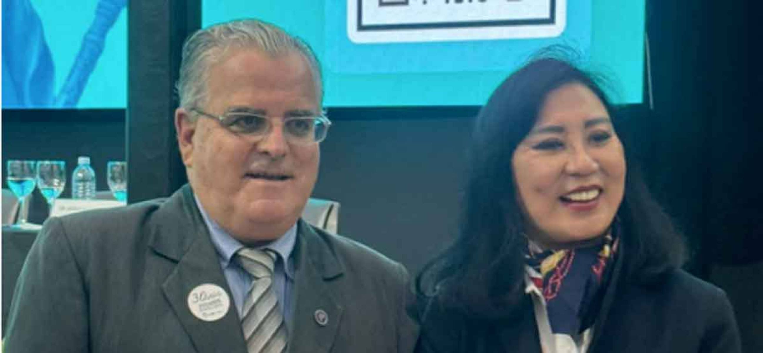 Desembargador Rogério Medeiros, 3º vice-presidente do TJMG, e desembargadora Lygia Maejima, presidente do Tribunal de Justiça do Paraná