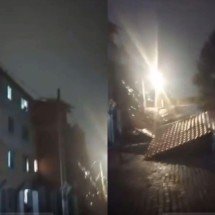 Chuva com ventania destelha prédio no Aglomerado da Serra em BH - Reprodução/Redes sociais