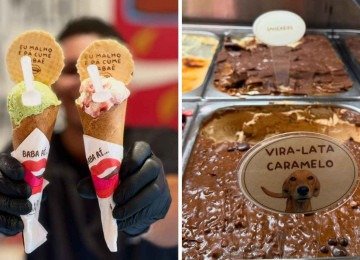 Babaê Gelatos viralizou com sabores inusitados de sorvete -  (crédito: Reprodução / Instagram)