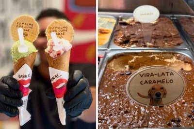 Babaê Gelatos viralizou com sabores inusitados de sorvete -  (crédito: Reprodução / Instagram)