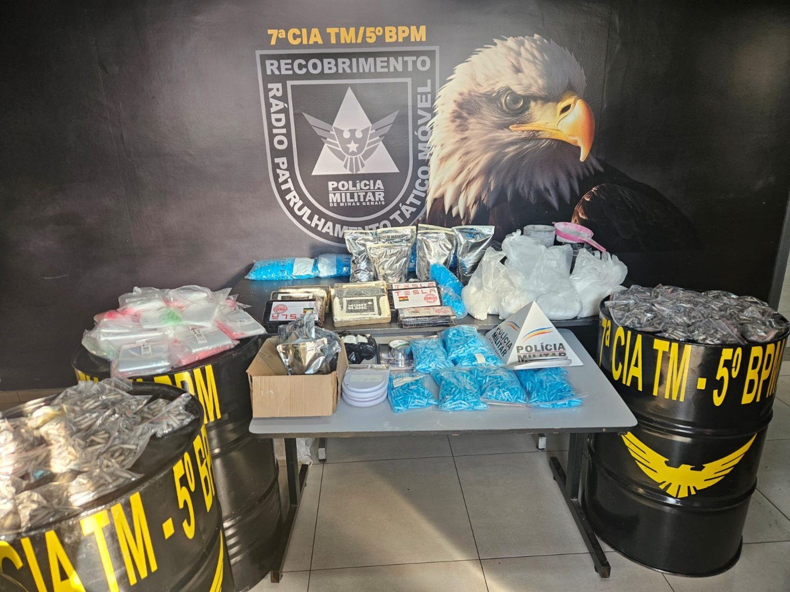 Drogas apreendidas pela Polícia Militar 