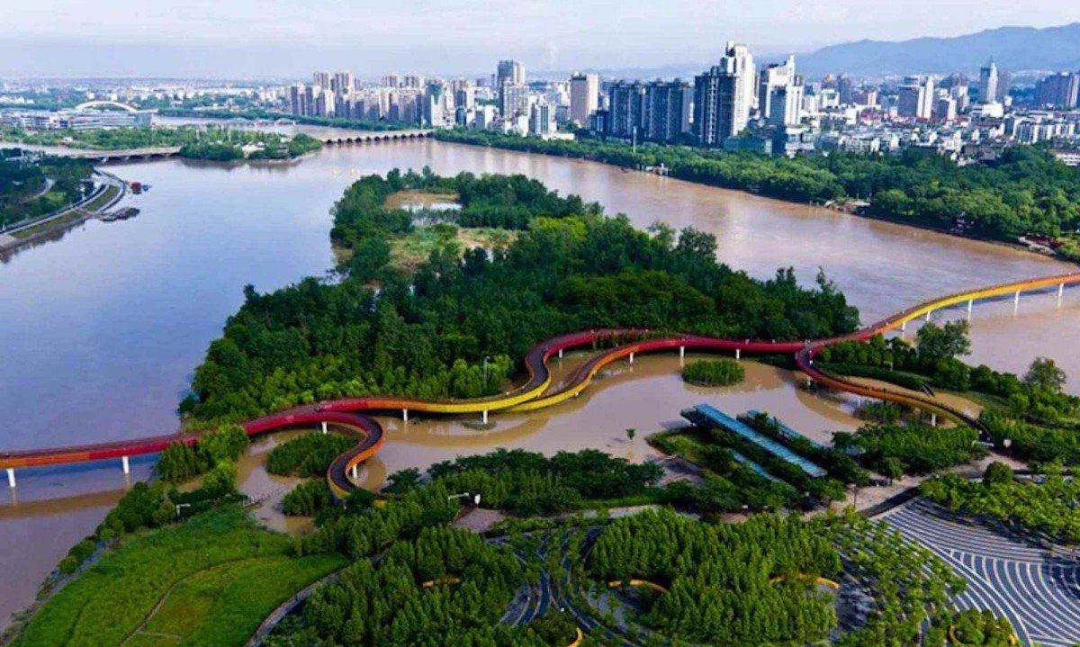 Primeira cidade-esponja foi desenvolvida na China -  (crédito: Turenscape/Divulgação)
