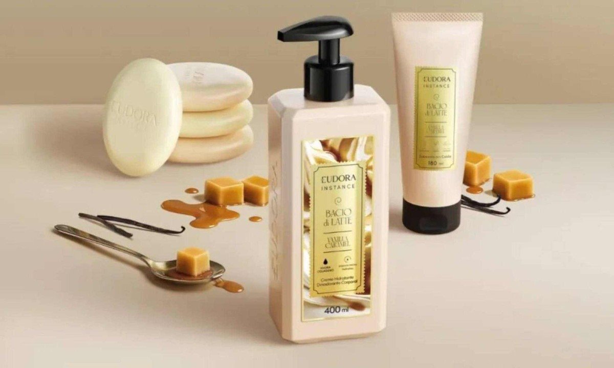 Produtos da linha Instance &Bacio di Latte  com aroma Vanilla Caramel