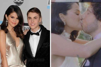 Selena Gomez e Justin Bieber namoraram entre 2010 e 2018; ela se casou com Benny Blanco no final de semana -  (crédito: AFP / Instagram / Selena Gomez)