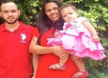 Rodrigo, o pai, ainda desaparecido, Edileia, a mãe, e a filha Rebeca -  (crédito: Redes sociais)