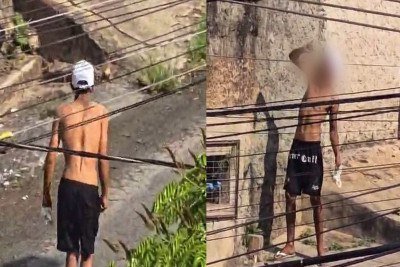 Homem passa as noites atirando bombas nos quintais das casas -  (crédito: Redes sociais/Reprodução)