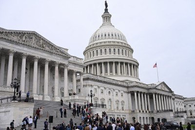  O Capitólio, em Washington, nos Estados Unidos, em 30 de setembro de 2025; governo federal caminha para paralisação dos serviços federais -  (crédito: Alex WROBLEWSKI / AFP)
