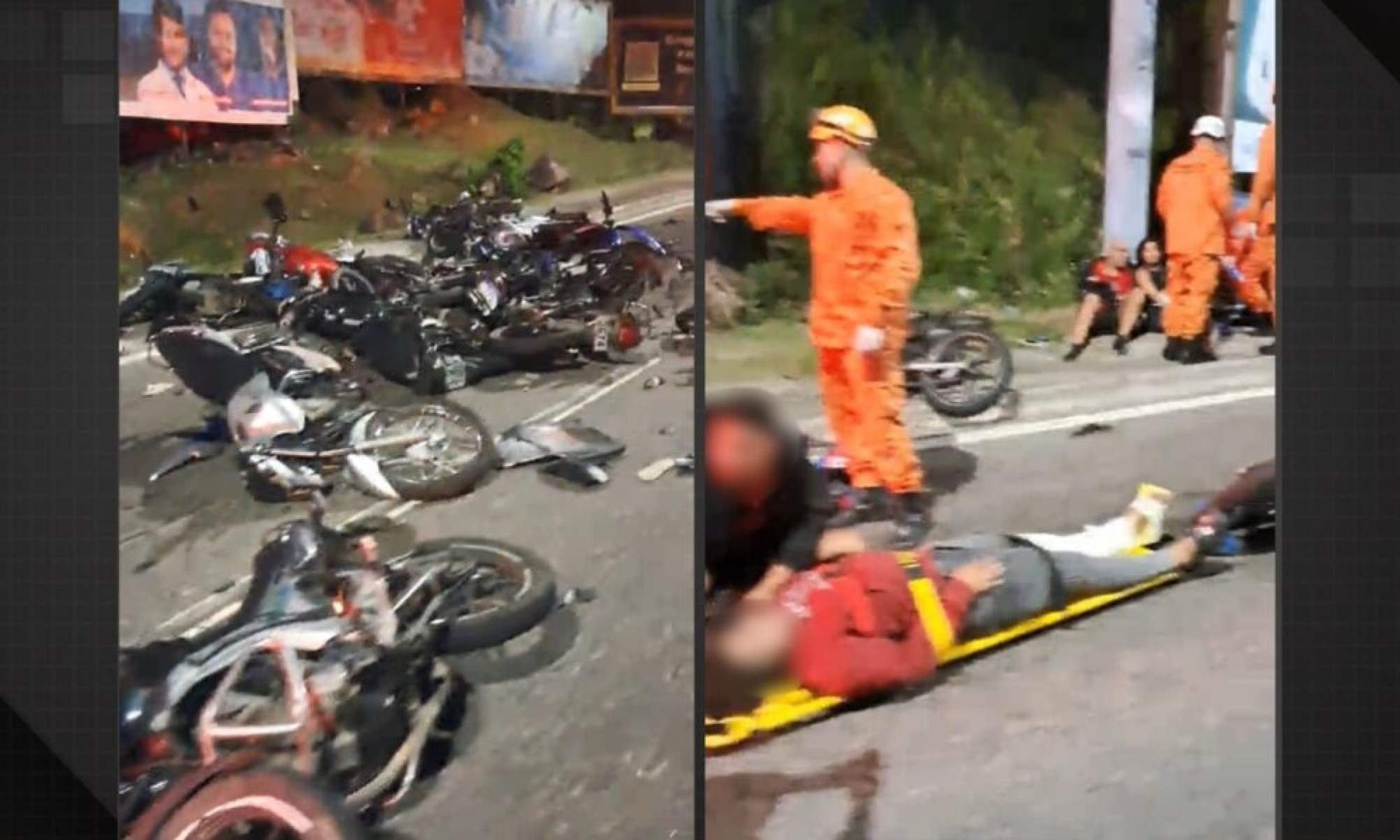 Vídeo: "rolezinho" em Nova Iguaçu deixa 8 feridos em acidente com 30 motos - Tupi