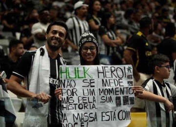 A massa atleticana, em sua maioria, apoia o ídolo Hulk, independentemente da má fase atual do atacante -  (crédito: Edésio Ferreira/EM/D.A Press - 30/9/25)
