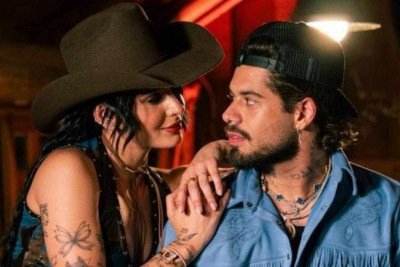 Ana Castela e Zé Felipe em imagens promocionais de 'Sua boca mente' -  (crédito: Divulgação )