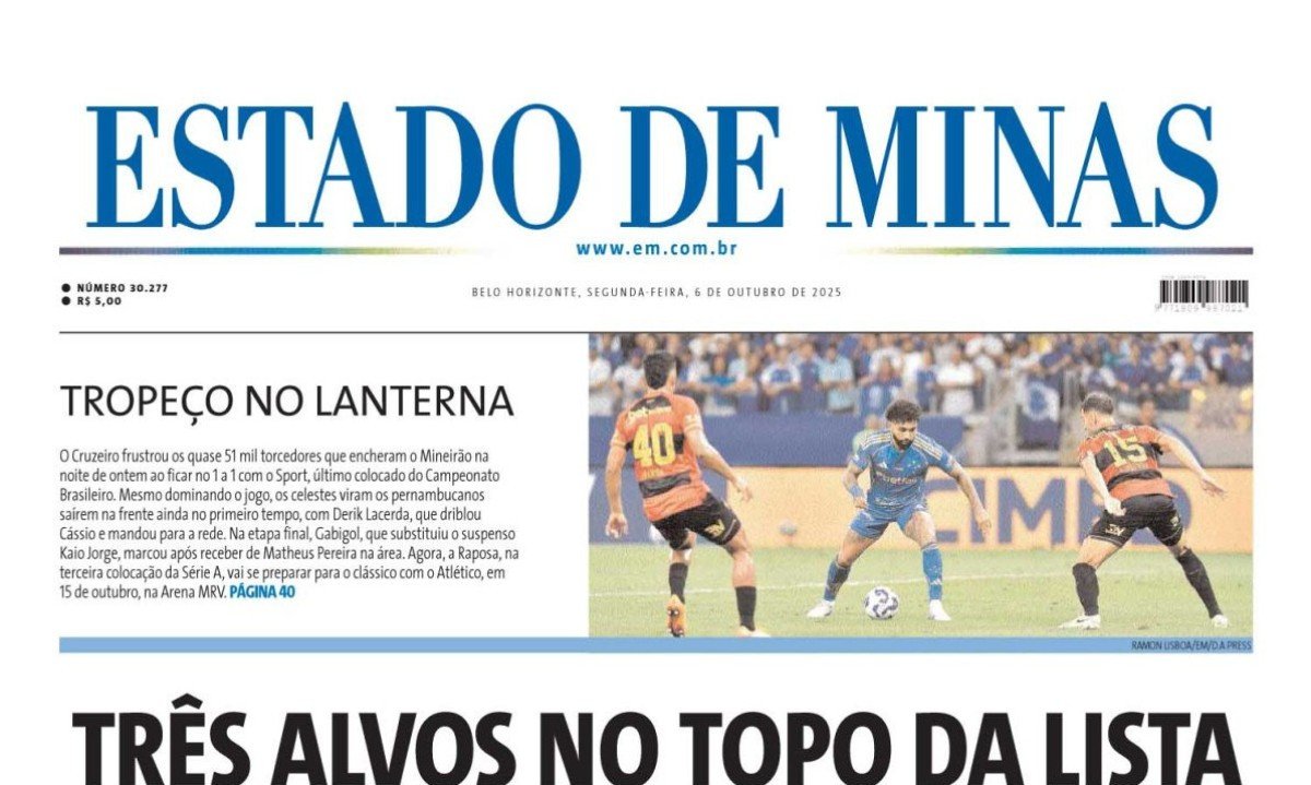 Estado de Minas -  (crédito: Capa do Estado de Minas)