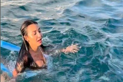 Uma jovem passou por um momento tenso durante passeio turístico em Fernando de Noronha. Quando nadava no mar do arquipélago brasileiro, Emily Vasconcelos foi surpreendida ao deparar com um tubarão circulando bem próximo a ela. 
 -  (crédito: Reprodução/Instagram)