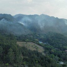 Serra de São José: incêndio vai para o 4º dia de combate - Leandro Couri/EM/D.A Press