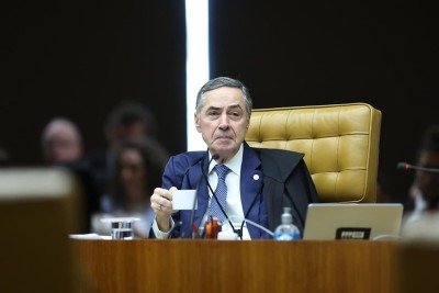Ministro Luís Roberto Barroso em sua última sessão plenária no STF -  (crédito: Antonio Augusto/STF)