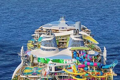 O Legend of the Seas, novo maior navio de cruzeiros do mundo, teve sua estreia oficial antecipada para 11 de julho de 2026, três semanas antes do previsto. A Royal Caribbean informou que a construção no estaleiro Meyer Turku, na Finlândia, está adiantada. -  (crédito: Divulgação)