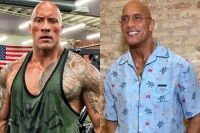 O astro Dwayne Johnson — o 'The Rock' —, surpreendeu o mundo ao surgir com um visual radicalmente diferente no Festival de Veneza, onde apresentou o filme 'Coração de Lutador – The Smashing Machine'. -  (crédito: Montagem/Reprodução/Instagram)