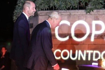 Príncipe William e Rei Charles 3º em evento no Museu de História Natural, em Londres, que antecipa a COP30. -  (crédito: Reprodução/Redes sociais)
