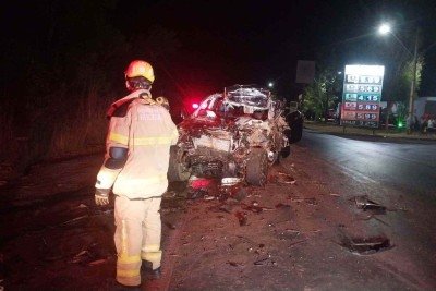 Acidente deixou um morto na BR-356, em Montes Claros -  (crédito: CBMMG/Reprodução)