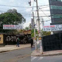 Faixas em BH chamam vereadores de 'traidores' após rejeição do Tarifa Zero - Redes Sociais/Reprodução