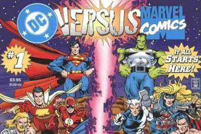Parte da capa da HQ número 1 da Marvel contra a DC Comics, de 2000 -  (crédito: Reprodução)
